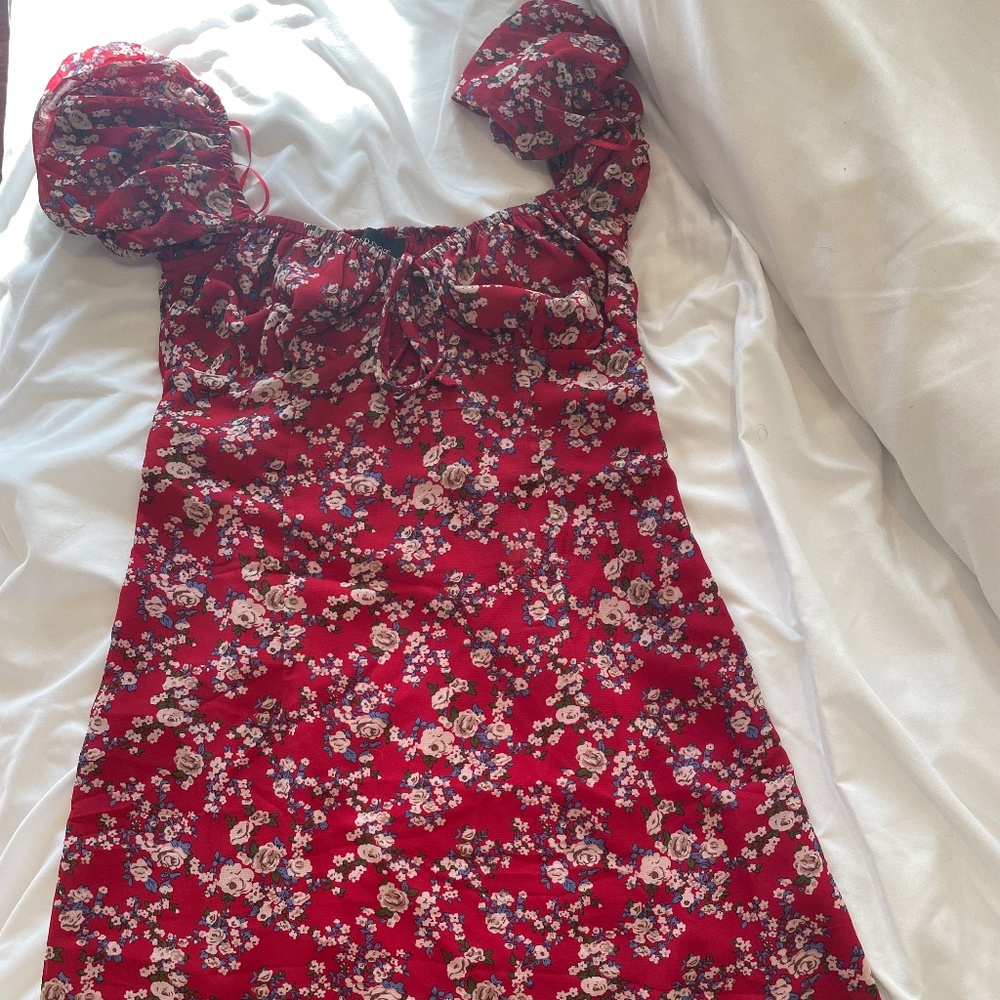 Bardot NEW JUNIPER MINI DRESS IN RED BLOOM XS Size 4